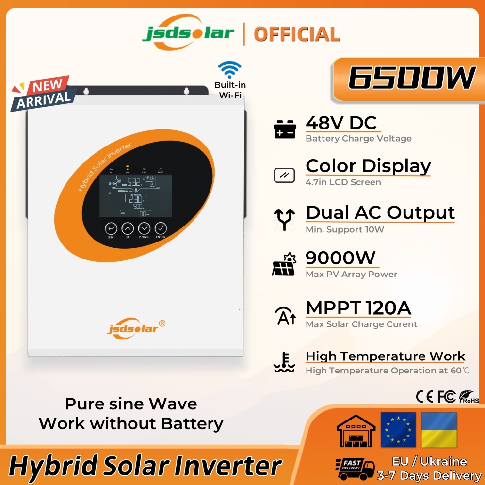 New jsdsolar 6.5KW 48V Hybrid  - Flexible Solar Panel 评论和价格