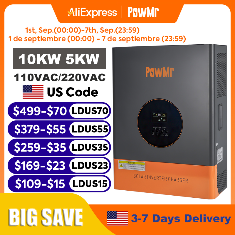 PowMr 10KW 5KW Split Phase Inv - Flexible Solar Panel 评论和价格